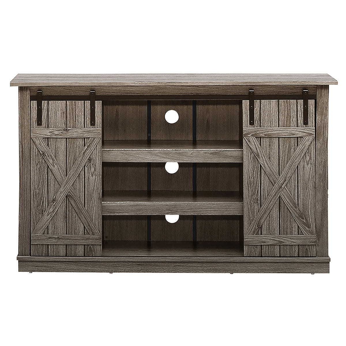 Sliding Barn TV Stand Console Table-Gray-Entertainment Centers & TV Stands-DECOROLALA