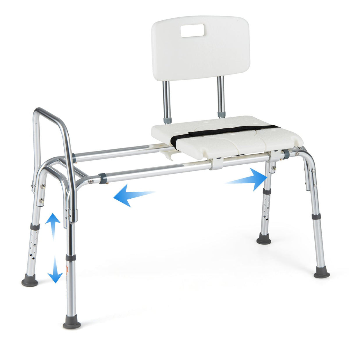 Sliding Tub Transfer Bench Shower Chair for Disabled and Elderly-White-Bath Safety Products-DECOROLALA