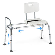 Sliding Tub Transfer Bench Shower Chair for Disabled and Elderly-White-Bath Safety Products-DECOROLALA
