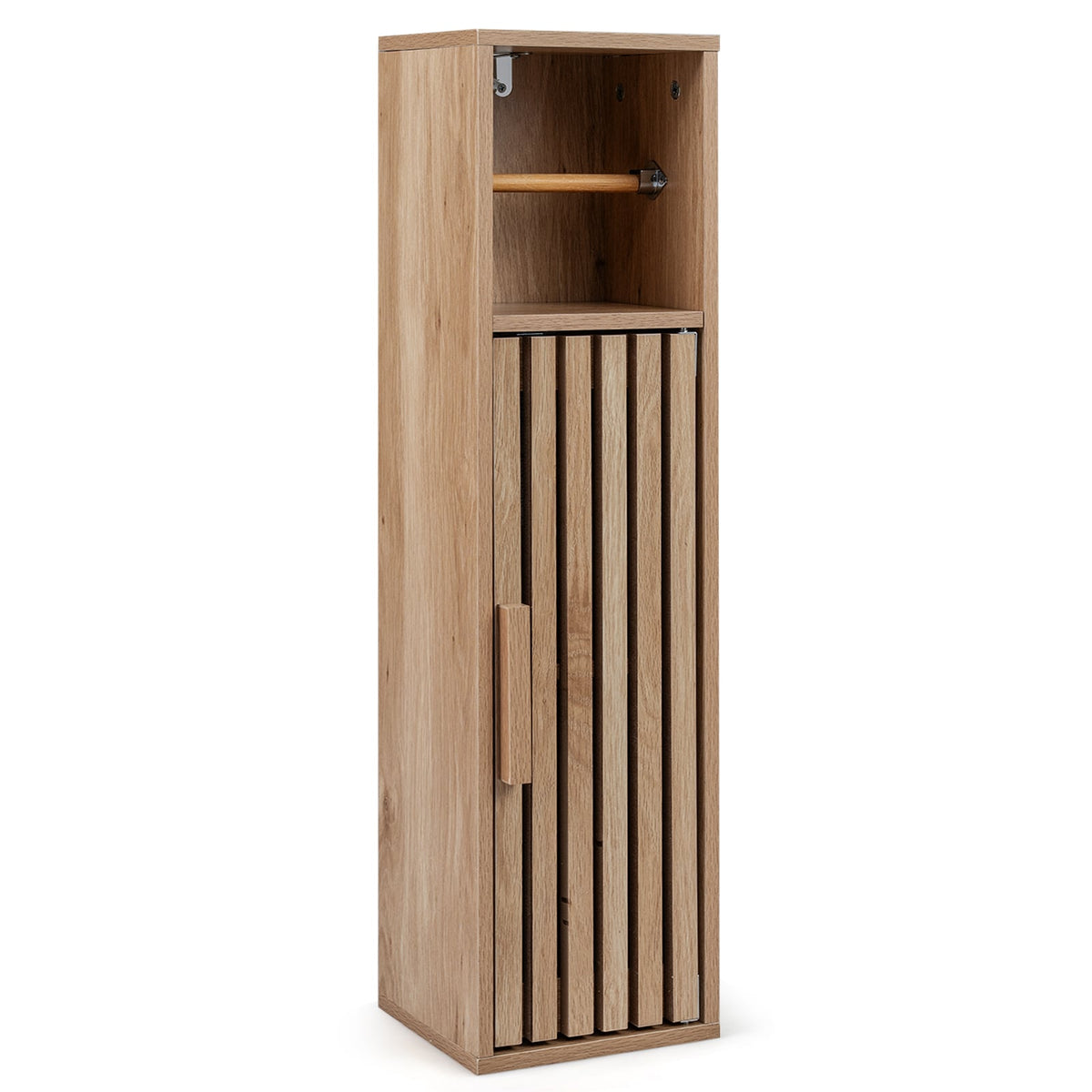 Slim Bathroom Storage Cabinet - Natural 30" Toilet Paper Stand-Floor Cabinets-DECOROLALA
