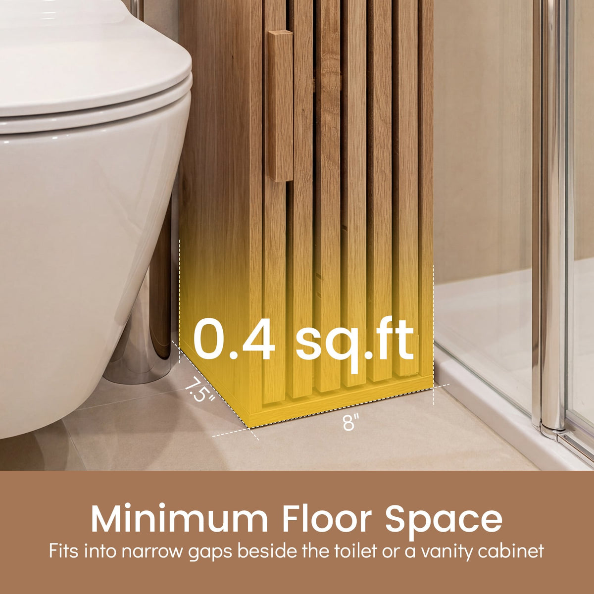 Slim Bathroom Storage Cabinet - Natural 30" Toilet Paper Stand-Floor Cabinets-DECOROLALA