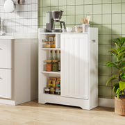 Slim Bathroom Storage Cabinet - White 24" x 8" x 31.5" MDF-Floor Cabinets-DECOROLALA