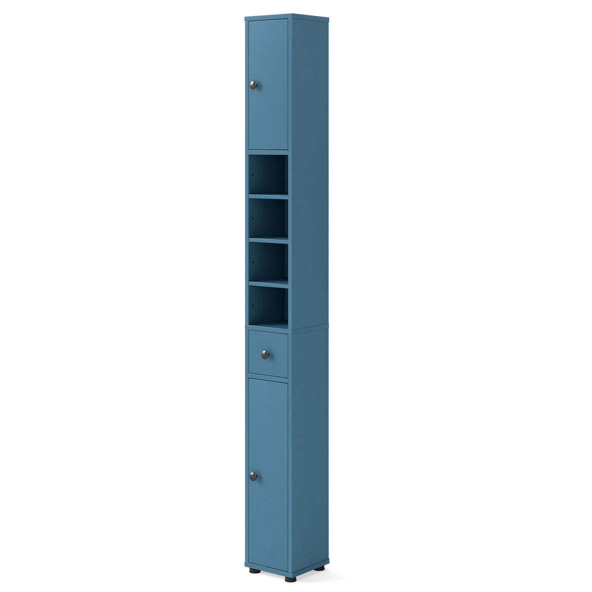 Slim Freestanding Bathroom Cabinet - 71" Tall Blue Storage Tower-Floor Cabinets-DECOROLALA
