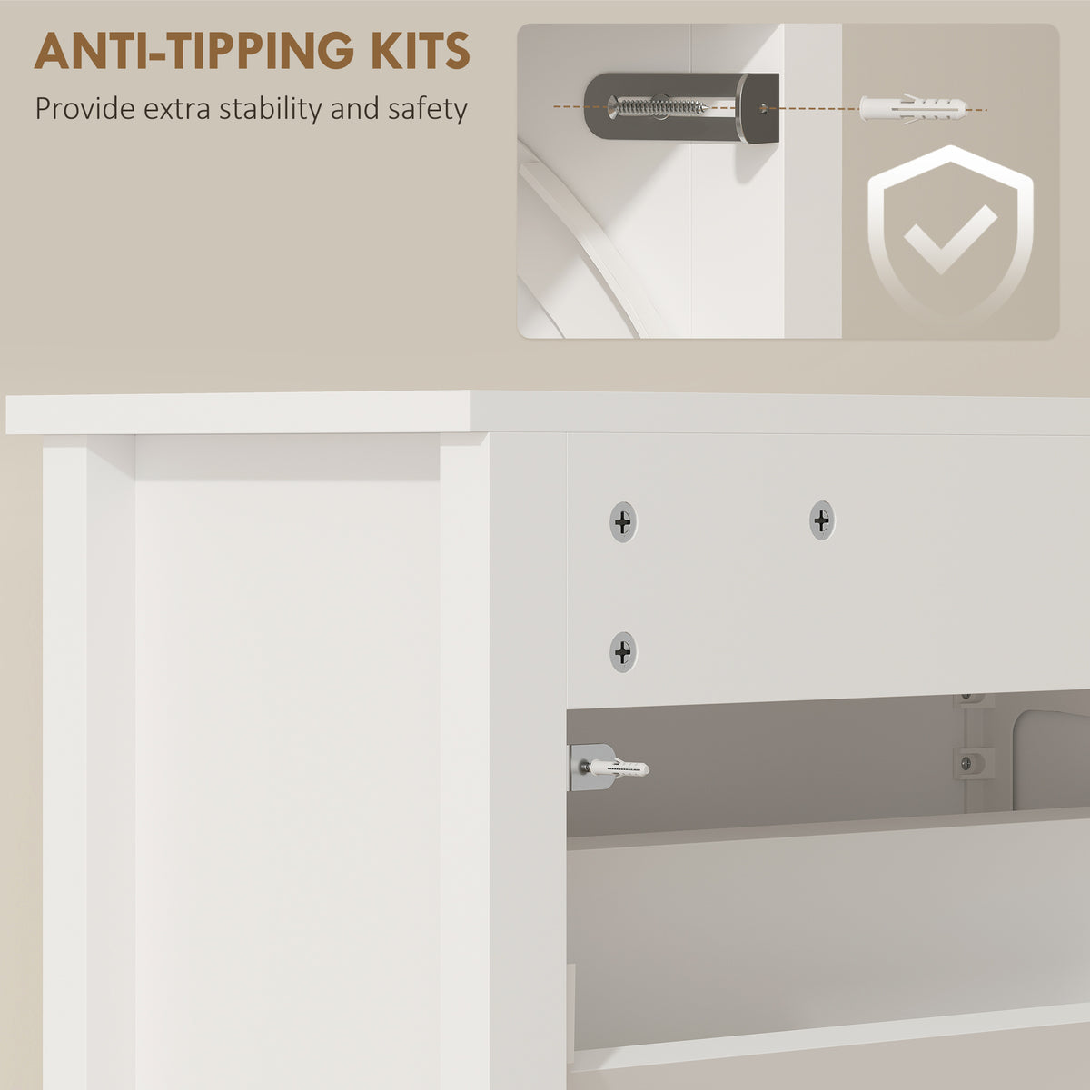 Slim Shoe Cabinet - 3 Flip Drawers, 12-Pair White-Home Furnishings > Storage & Organization > Shoe Storage Cabinets & Racks-DECOROLALA