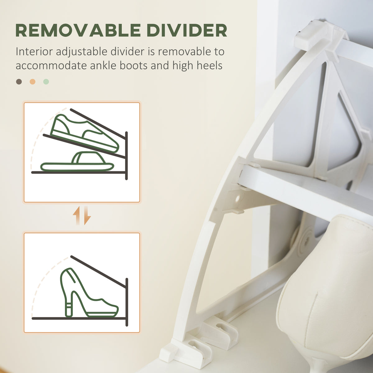 Slim Shoe Cabinet - 3 Flip Drawers 15 Pair White-Home Furnishings > Storage & Organization > Shoe Storage Cabinets & Racks-DECOROLALA