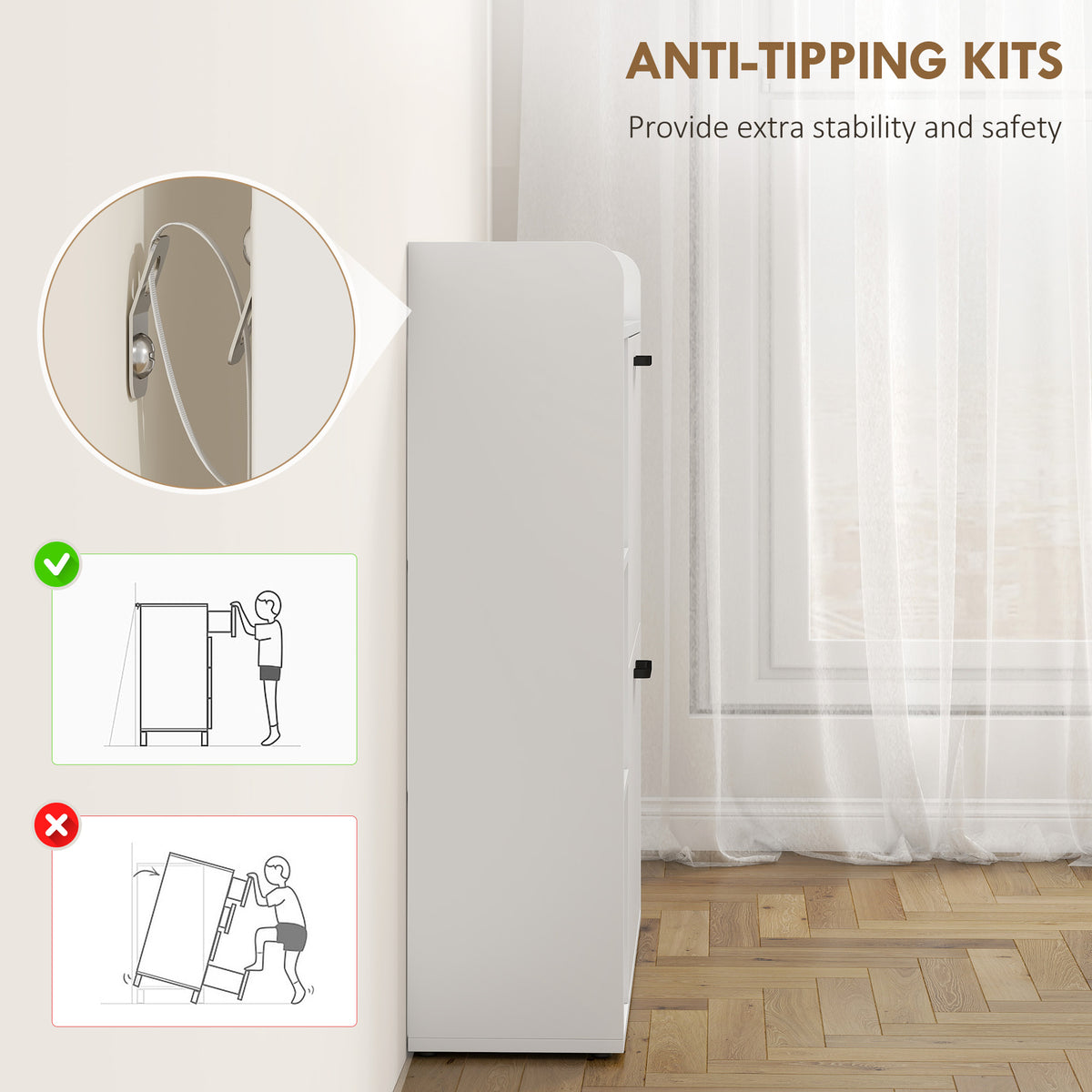 Slim Shoe Cabinet - White 2 Flip Drawers 3 Side Shelves-Home Furnishings > Storage & Organization > Shoe Storage Cabinets & Racks-DECOROLALA