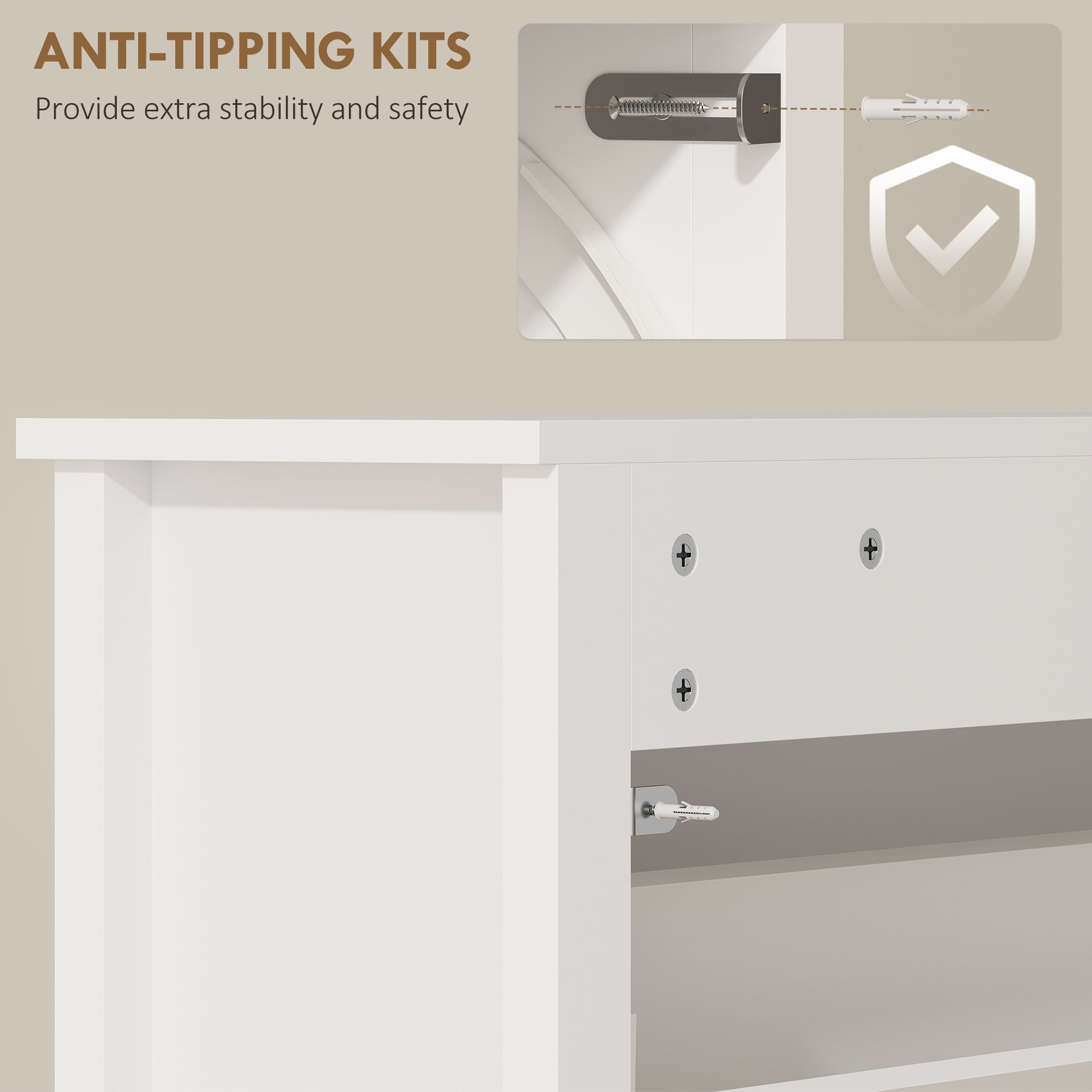 Slim Shoe Cabinet with 3 Flip Drawers, Shoe Storage Cabinet with Adjustable Shelves for Entryway, Holds 18 Pairs, White-Home Furnishings > Storage & Organization > Shoe Storage Cabinets & Racks-DECOROLALA