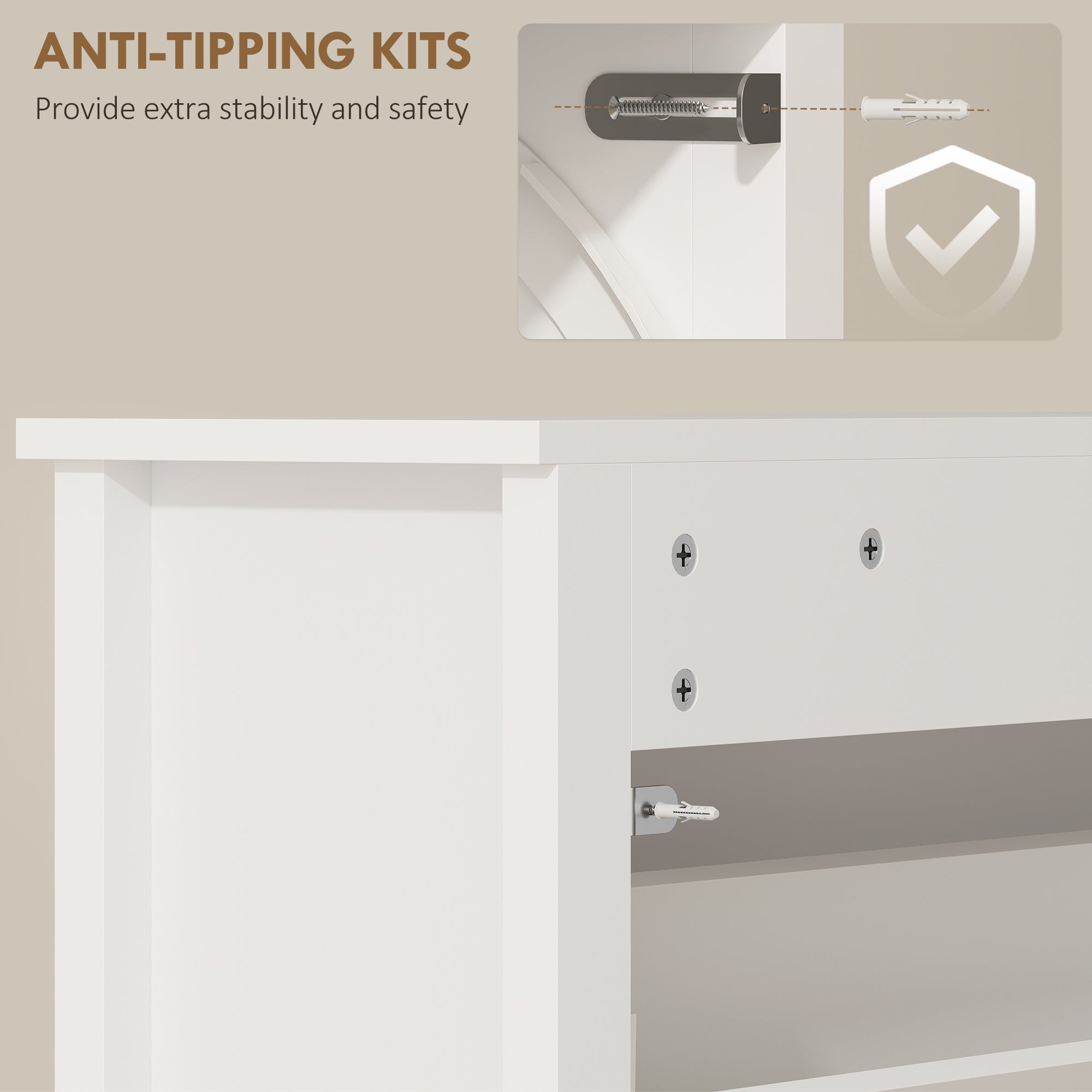 Slim Shoe Cabinet with 3 Flip Drawers, Shoe Storage Cabinet with Adjustable Shelves for Entryway, Holds 18 Pairs, White-Home Furnishings > Storage & Organization > Shoe Storage Cabinets & Racks-DECOROLALA