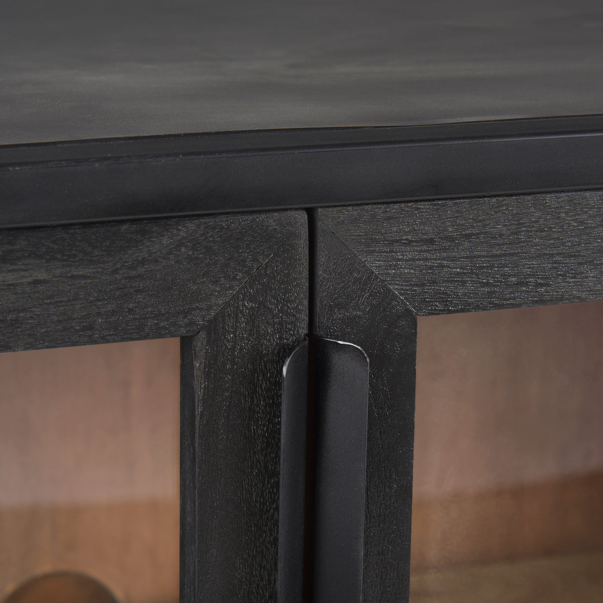 Sloan Accent Cabinet - Wood Metal Frame Black-Accent Cabinets & Chests-DECOROLALA