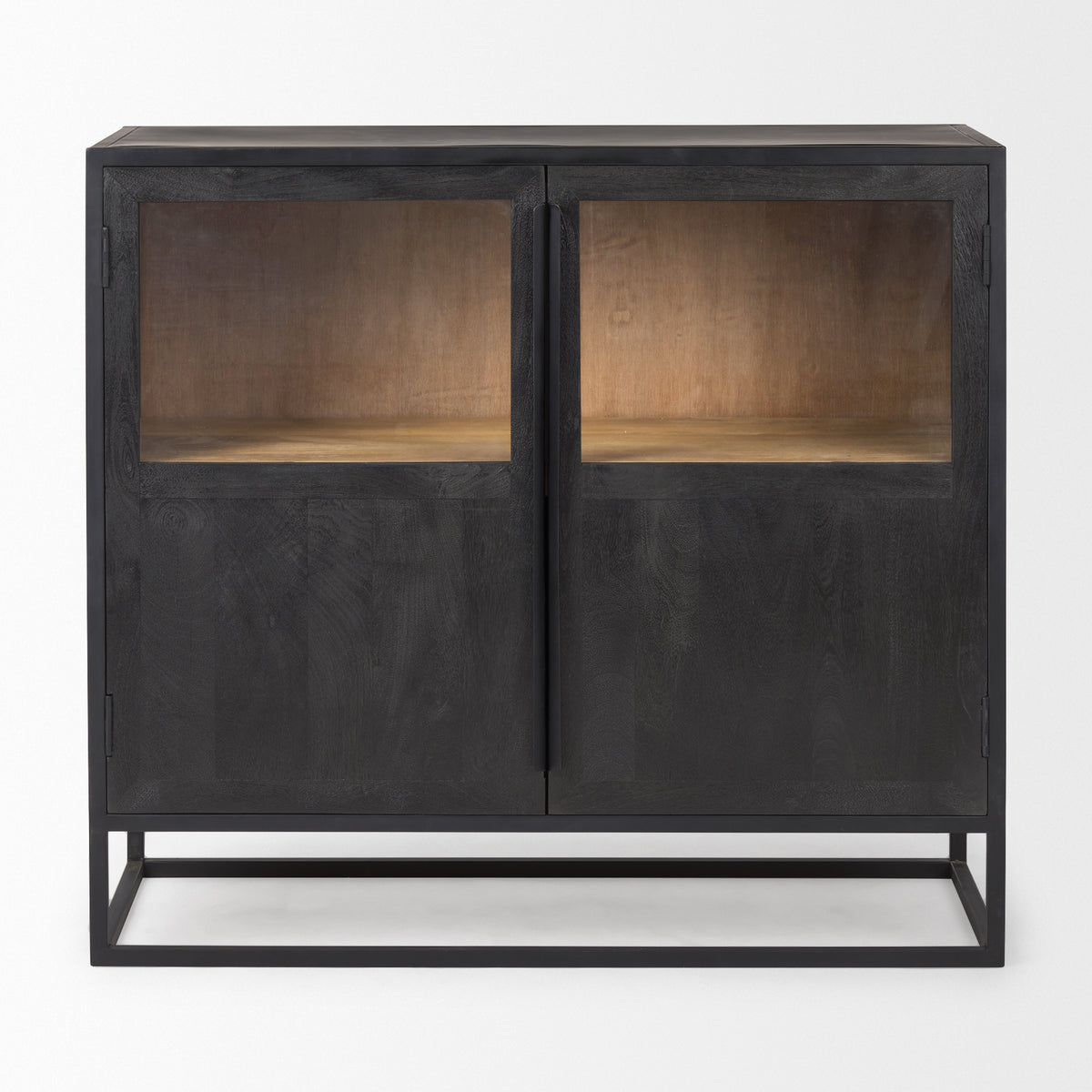 Sloan Accent Cabinet - Wood Metal Frame Black-Accent Cabinets & Chests-DECOROLALA