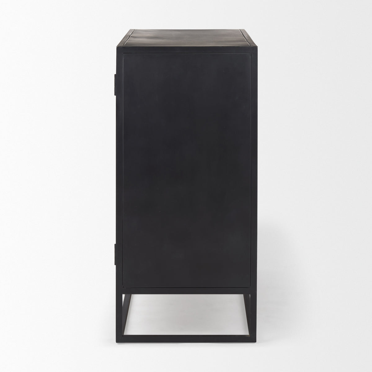 Sloan Accent Cabinet - Wood Metal Frame Black-Accent Cabinets & Chests-DECOROLALA