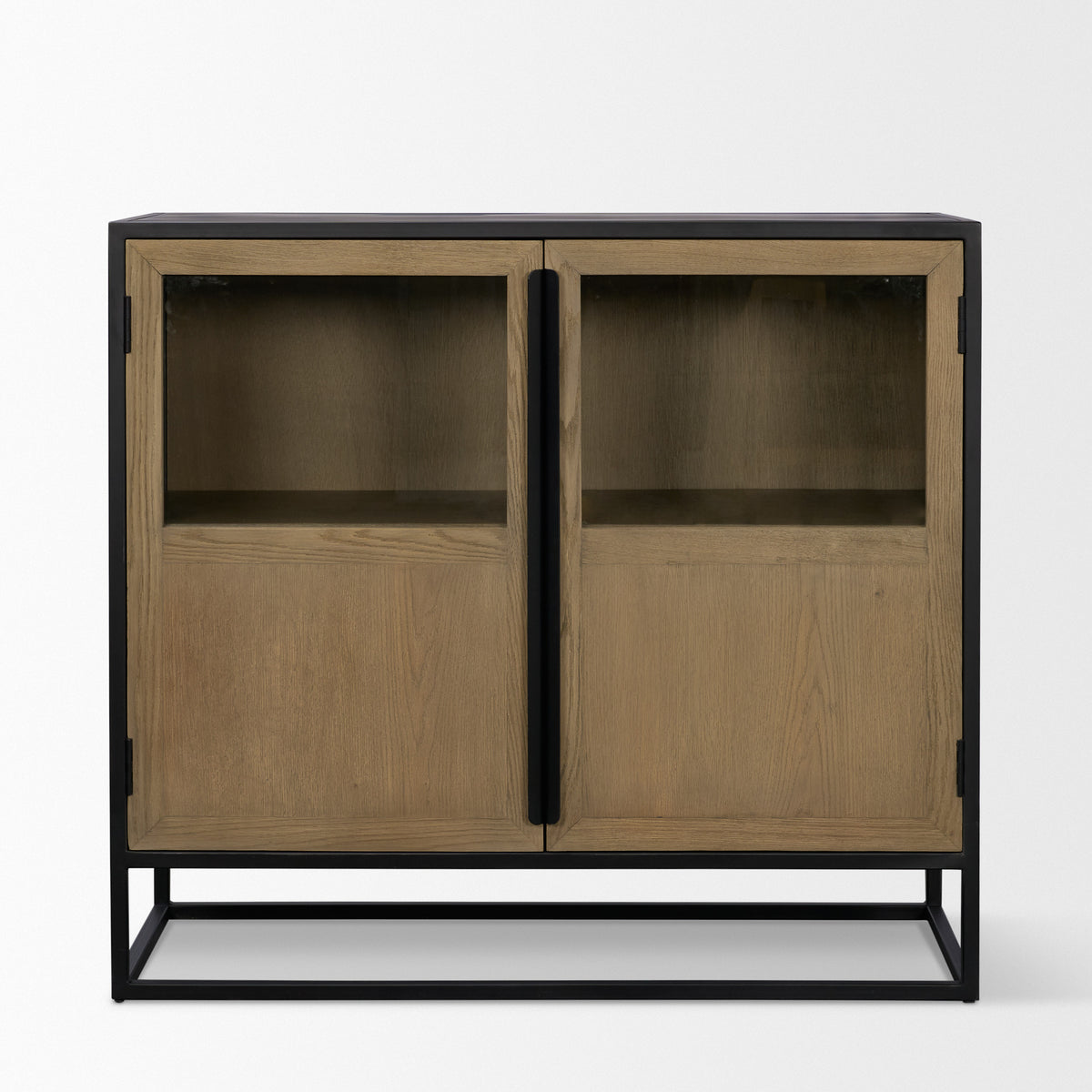 Sloan Accent Cabinet - Wood Metal Frame Black-Accent Cabinets & Chests-DECOROLALA