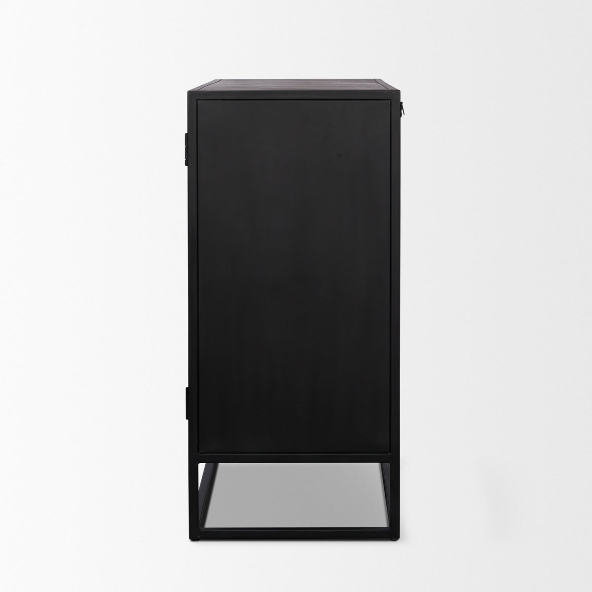 Sloan Accent Cabinet - Wood Metal Frame Black-Accent Cabinets & Chests-DECOROLALA