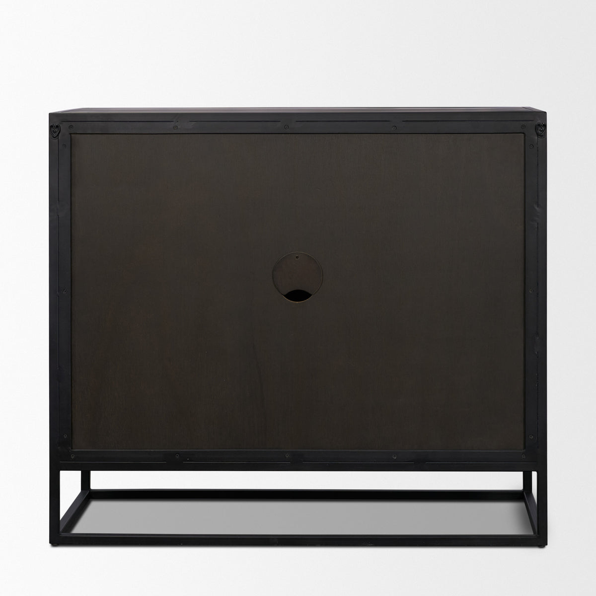 Sloan Accent Cabinet - Wood Metal Frame Black-Accent Cabinets & Chests-DECOROLALA