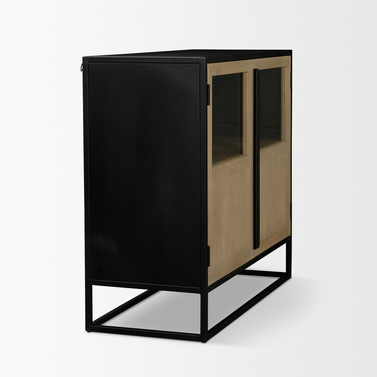 Sloan Accent Cabinet - Wood Metal Frame Black-Accent Cabinets & Chests-DECOROLALA