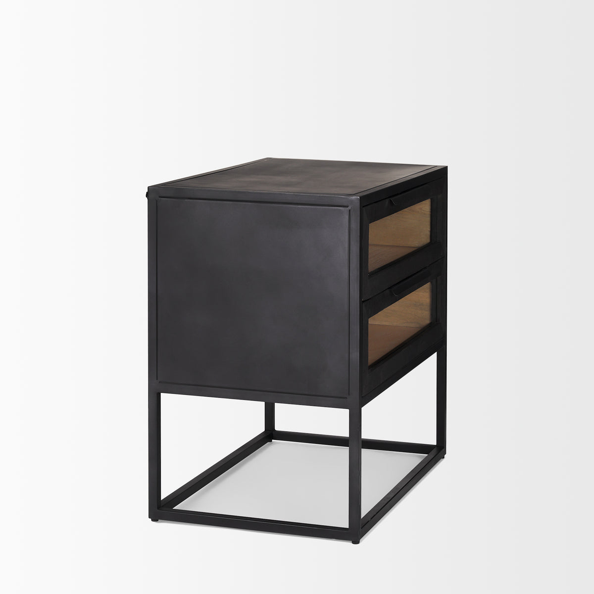 Sloan Wood W/ Metal Frame Side Table-End and Side Tables-DECOROLALA