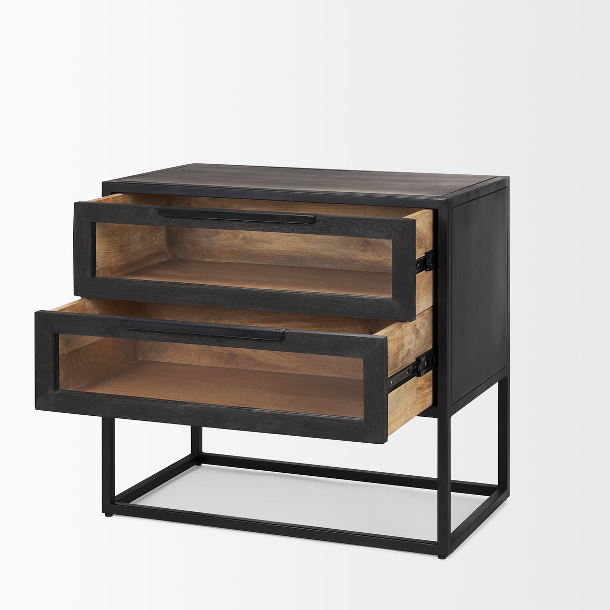 Sloan Wood W/ Metal Frame Side Table-End and Side Tables-DECOROLALA