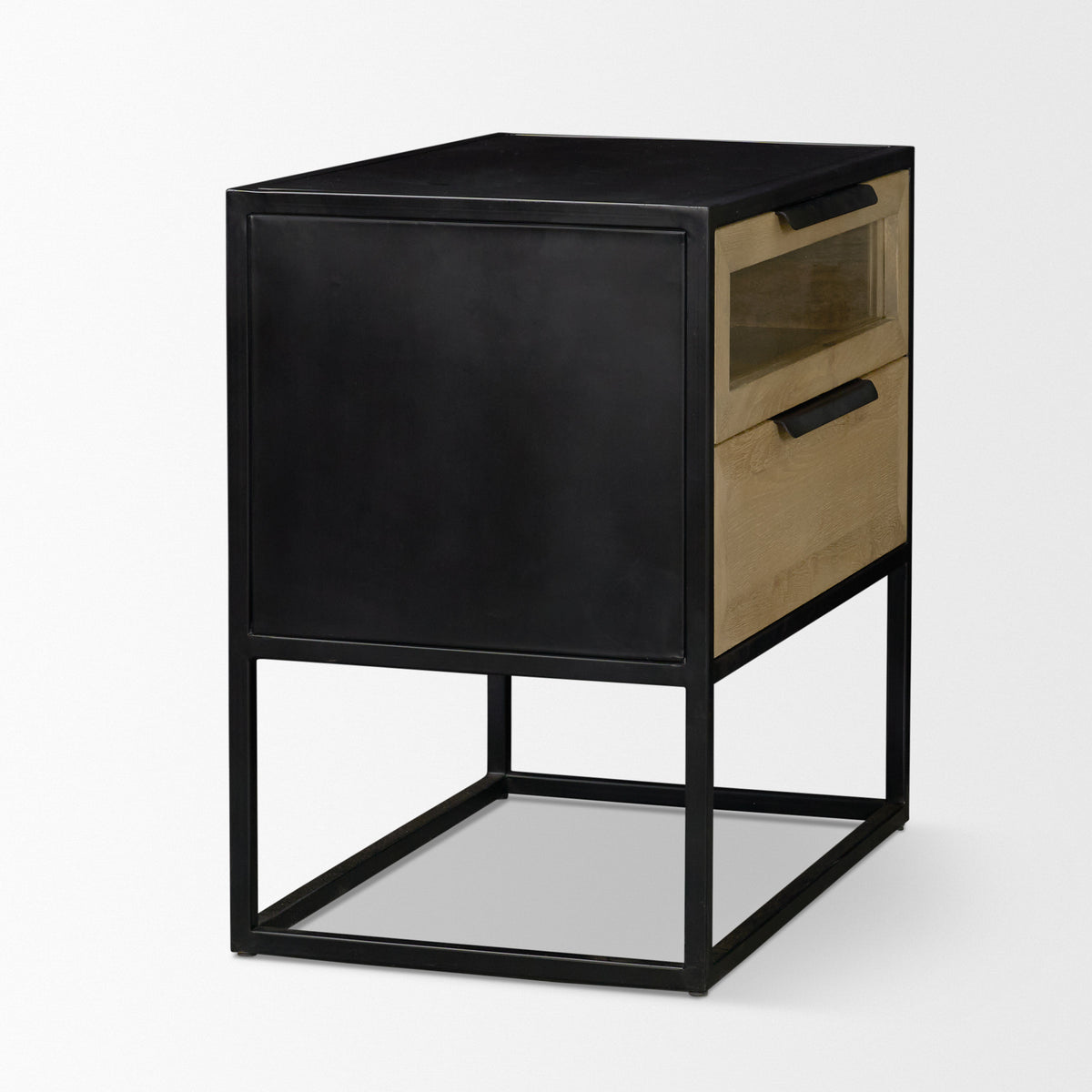 Sloan Wood W/ Metal Frame Side Table-End and Side Tables-DECOROLALA