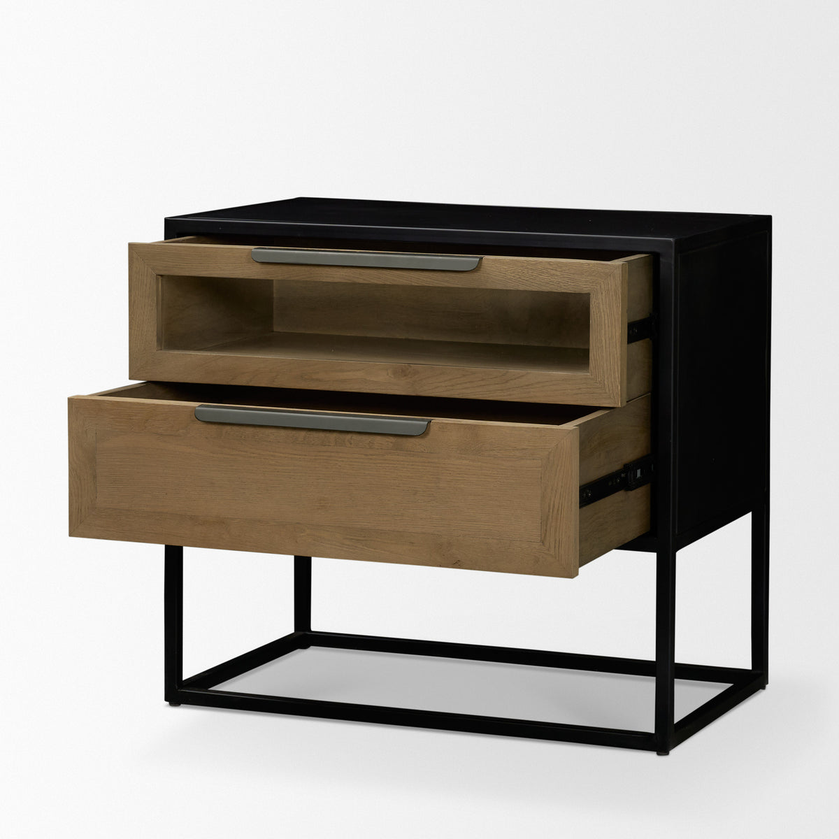 Sloan Wood W/ Metal Frame Side Table-End and Side Tables-DECOROLALA