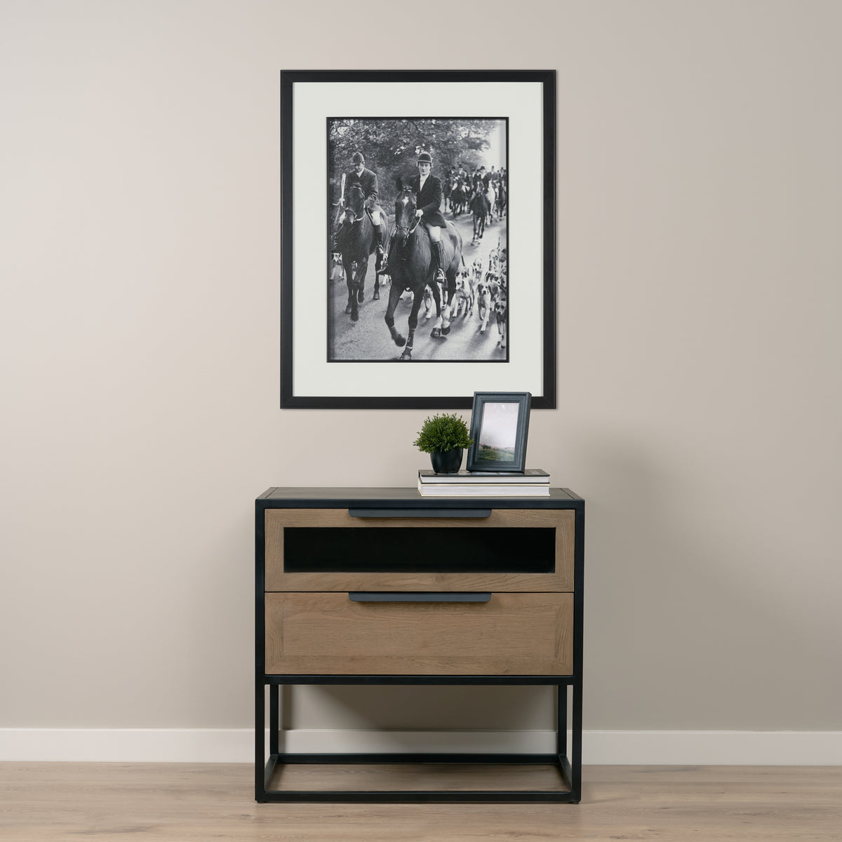 Sloan Wood W/ Metal Frame Side Table-End and Side Tables-DECOROLALA