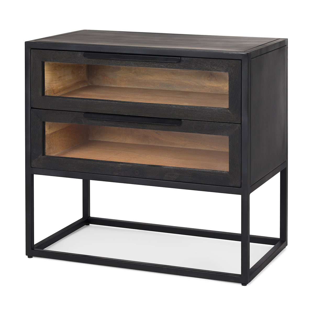 Sloan Wood W/ Metal Frame Side Table-End and Side Tables-DECOROLALA