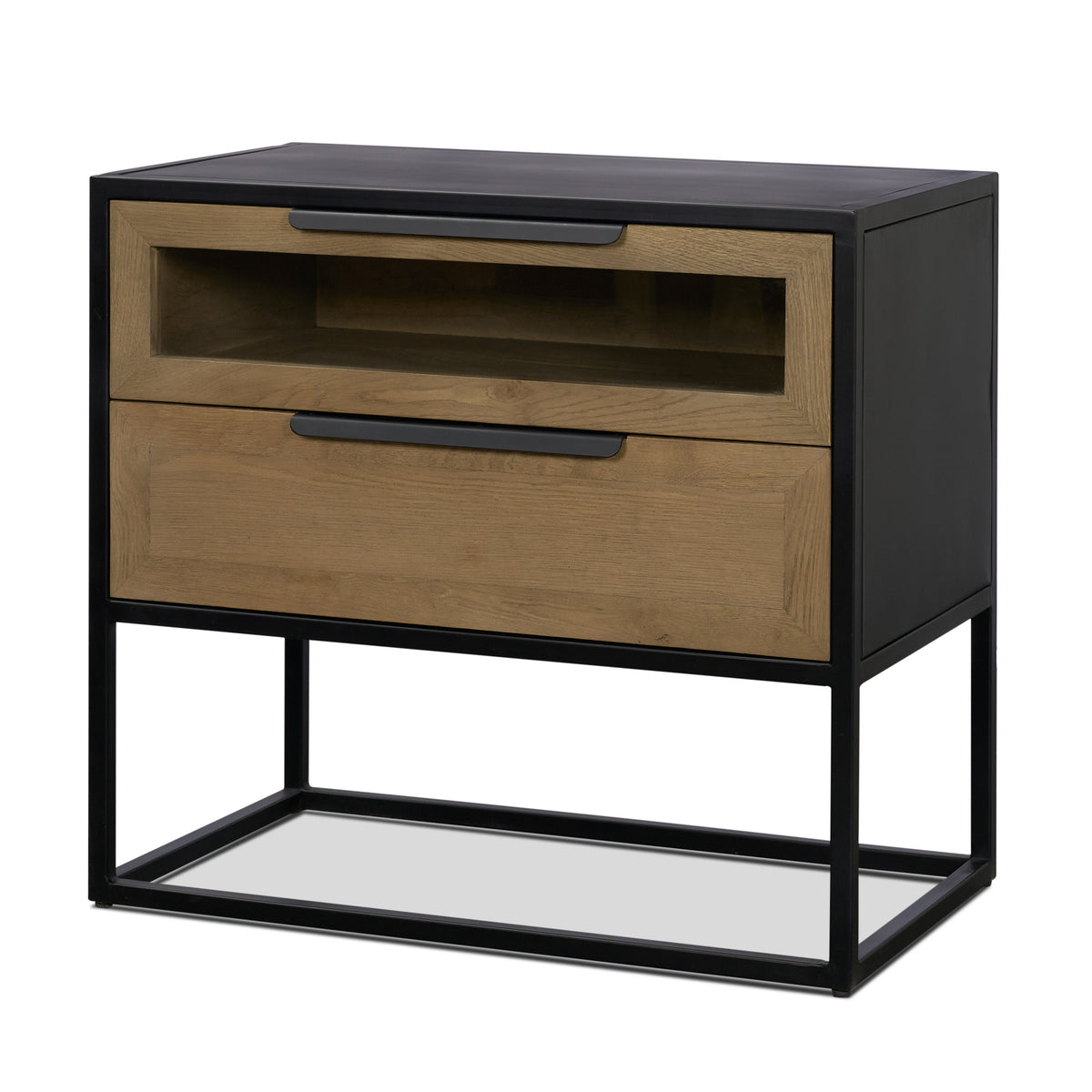 Sloan Wood W/ Metal Frame Side Table-End and Side Tables-DECOROLALA