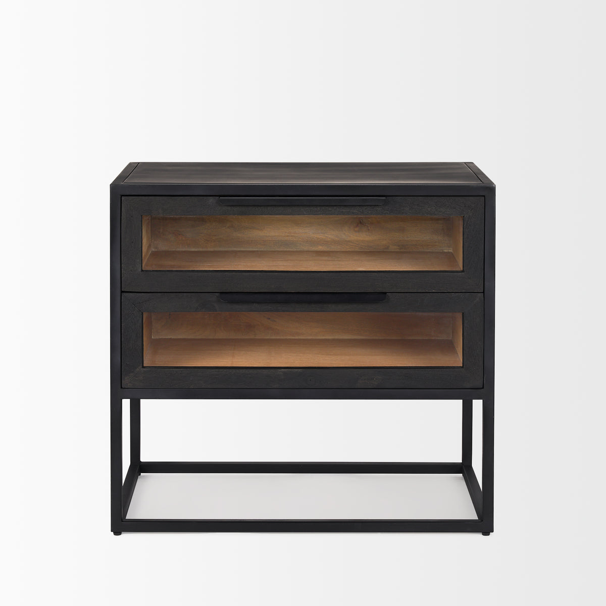 Sloan Wood W/ Metal Frame Side Table-End and Side Tables-DECOROLALA