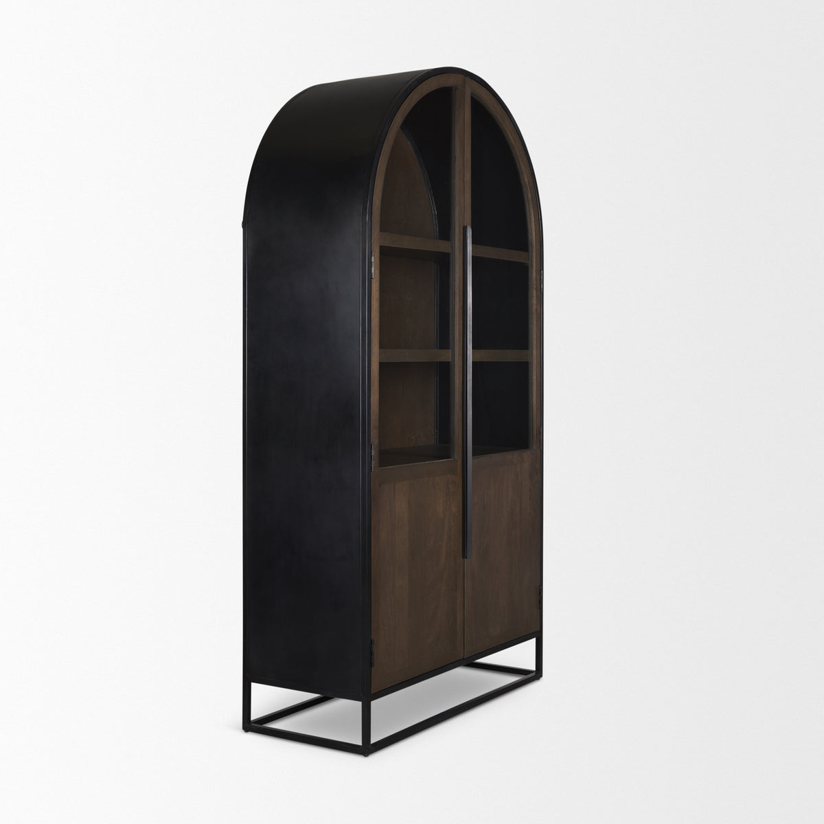 Sloan Wood and Metal Frame Arched Cabinet-Storage Cabinets-DECOROLALA