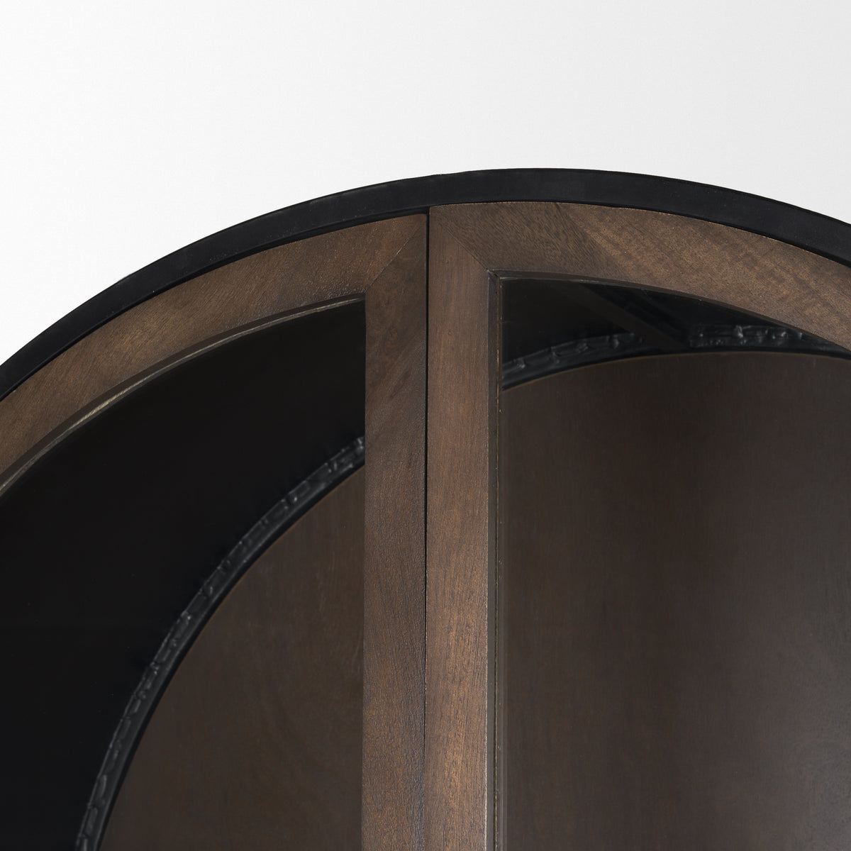 Sloan Wood and Metal Frame Arched Cabinet-Storage Cabinets-DECOROLALA