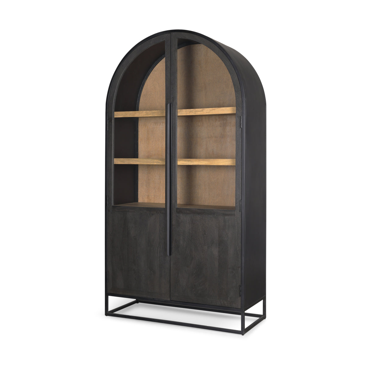 Sloan Wood and Metal Frame Arched Cabinet-Storage Cabinets-DECOROLALA