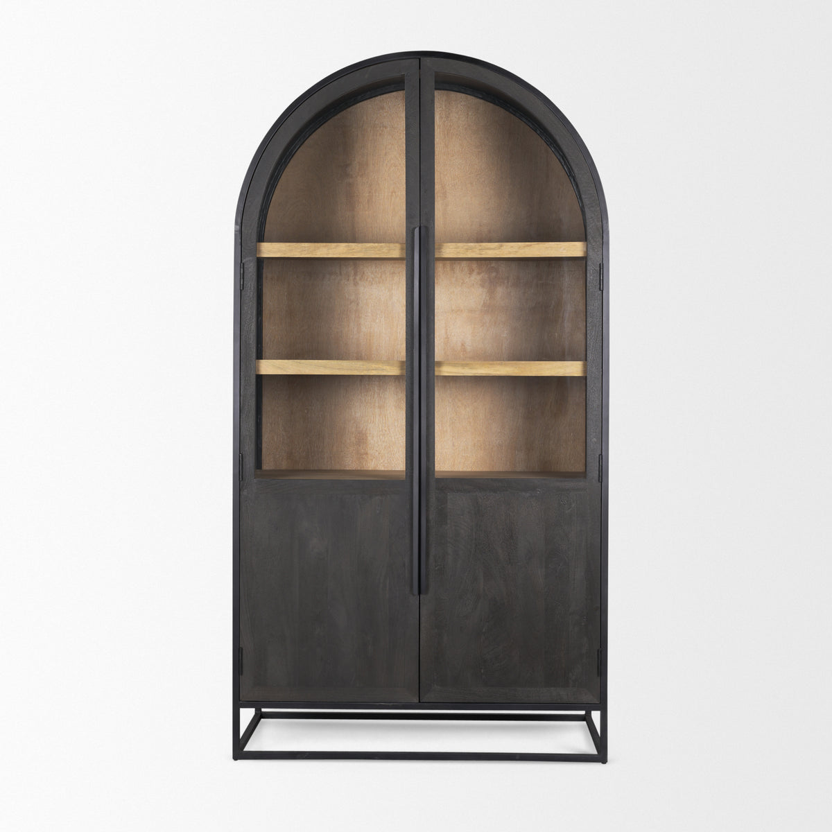Sloan Wood and Metal Frame Arched Cabinet-Storage Cabinets-DECOROLALA