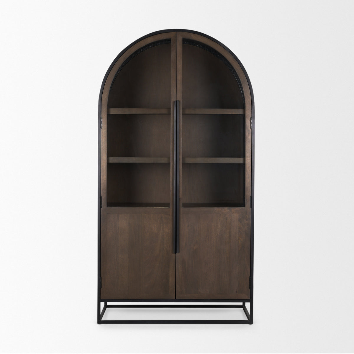 Sloan Wood and Metal Frame Arched Cabinet-Storage Cabinets-DECOROLALA