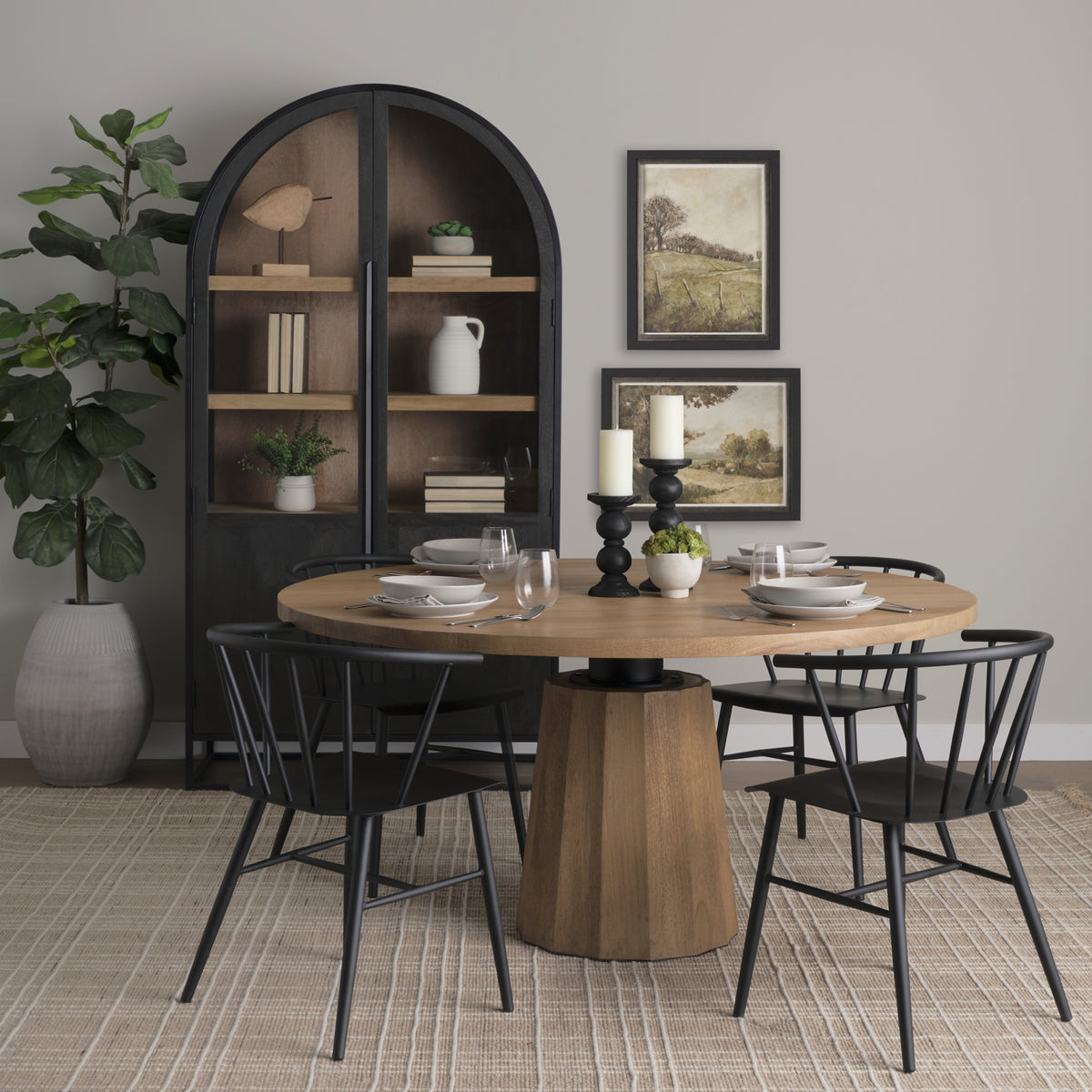 Sloan Wood and Metal Frame Arched Cabinet-Storage Cabinets-DECOROLALA