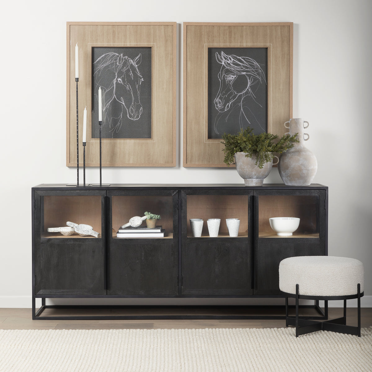 Sloan Wood and Metal Sideboard Console-Sideboards & Buffets-DECOROLALA