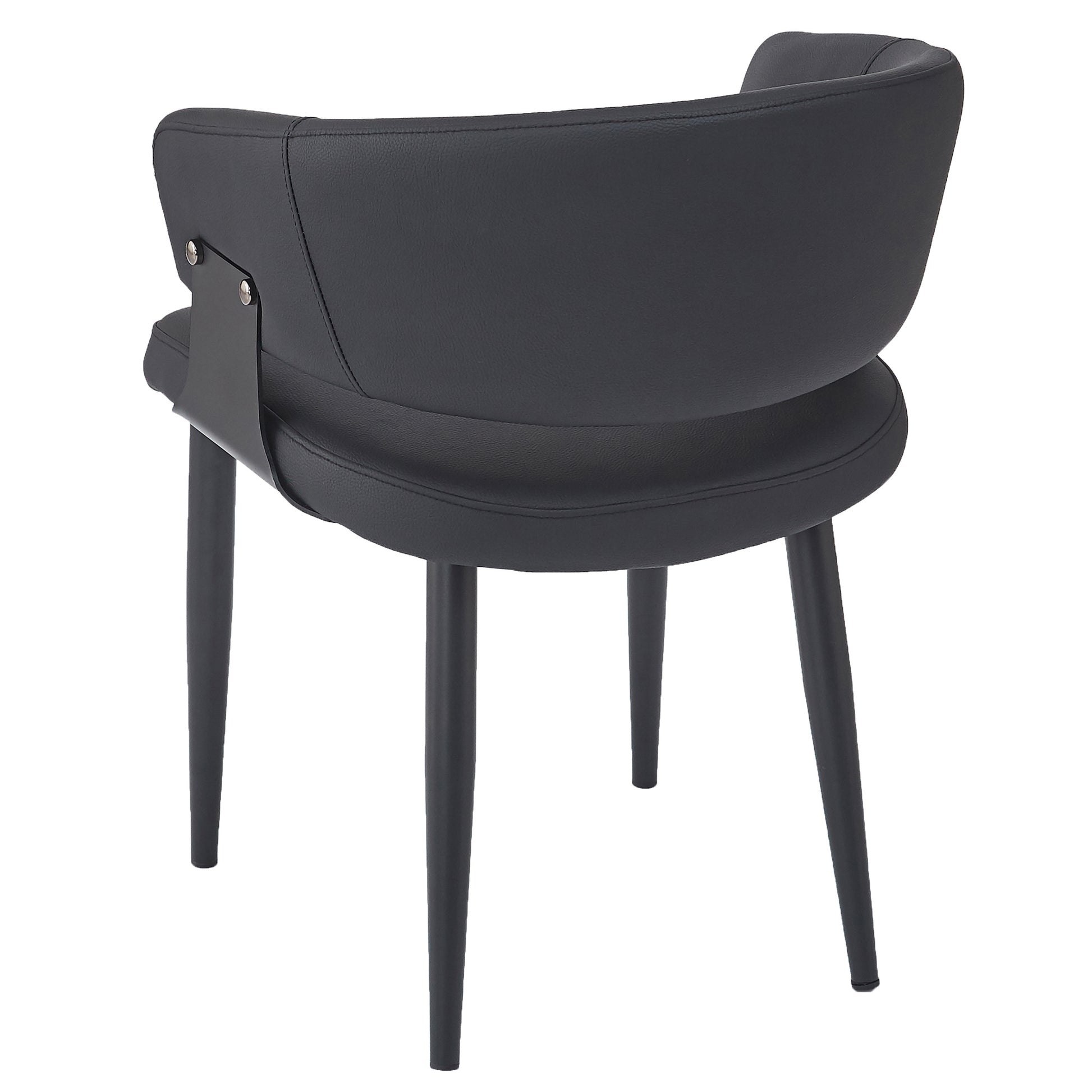 Sloane Dining Chair - Black Textured Faux Leather-DECOROLALA
