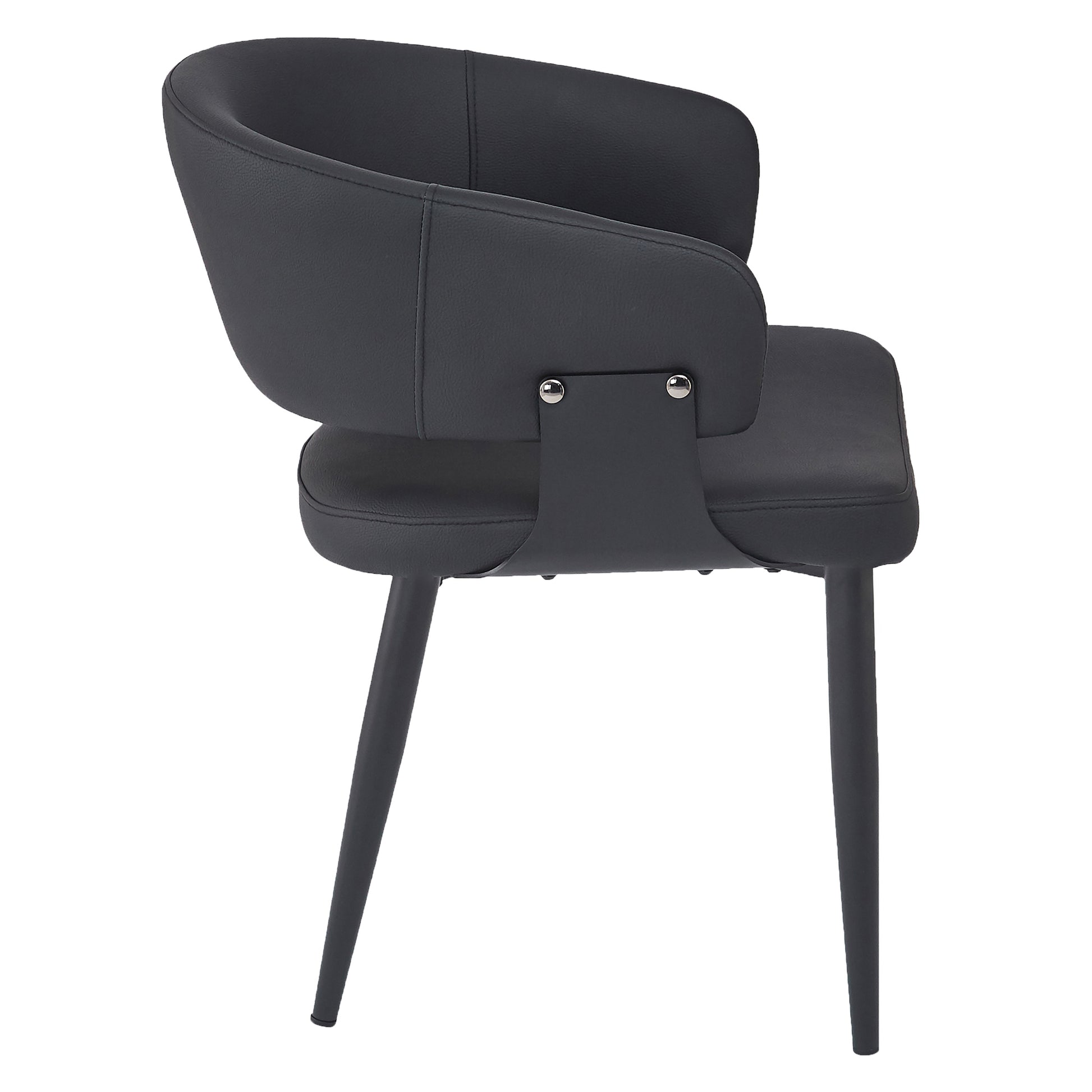 Sloane Dining Chair - Black Textured Faux Leather-DECOROLALA