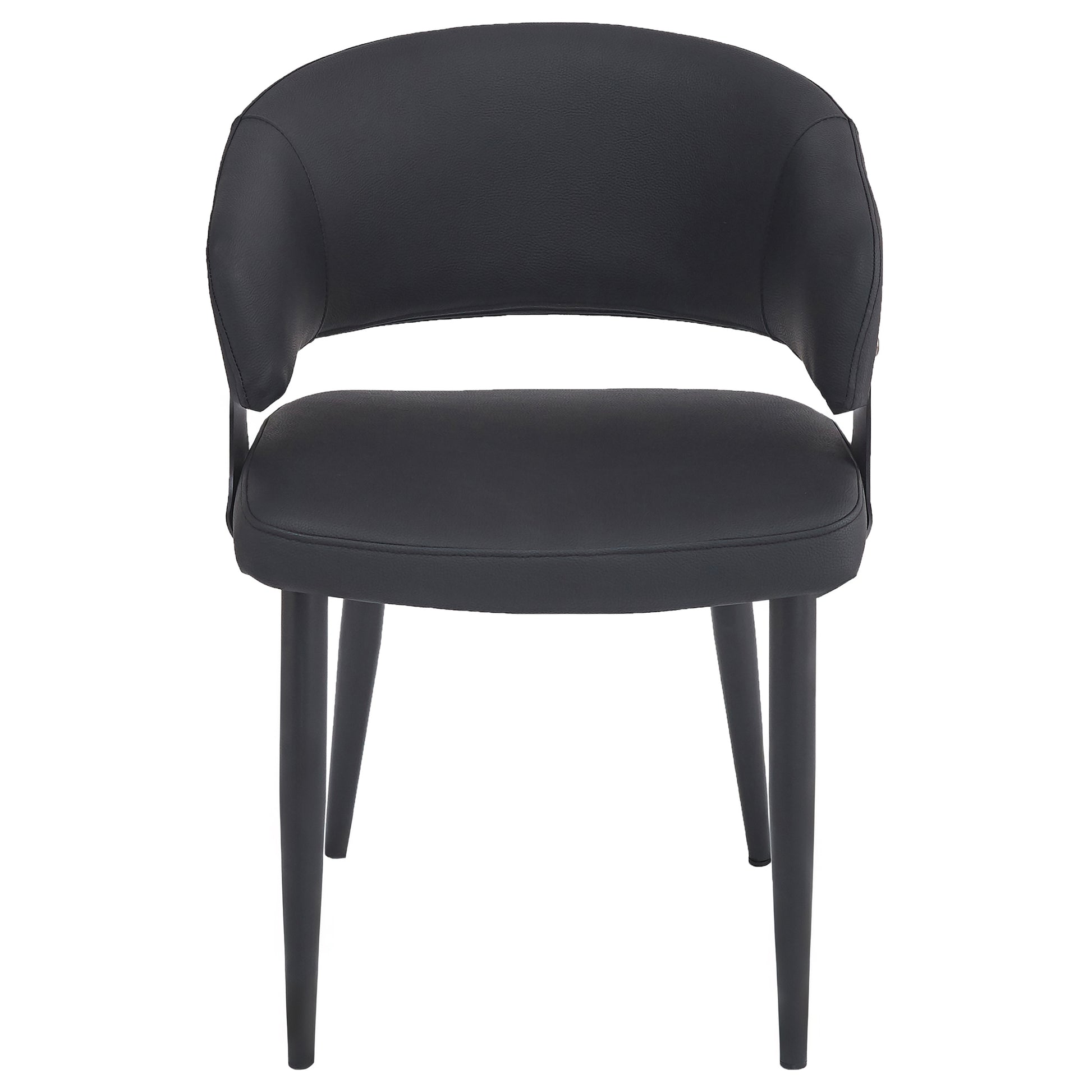 Sloane Dining Chair - Black Textured Faux Leather-DECOROLALA