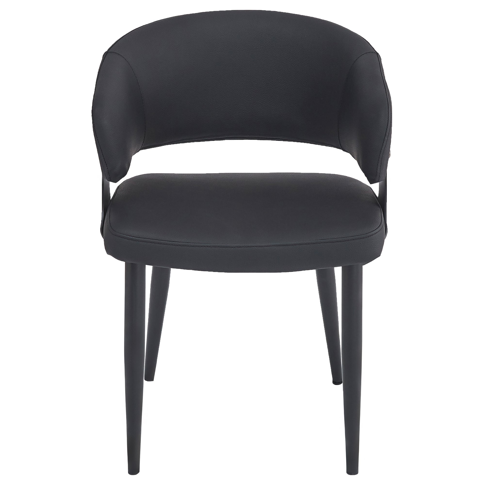 Sloane Dining Chair - Black Textured Faux Leather-DECOROLALA