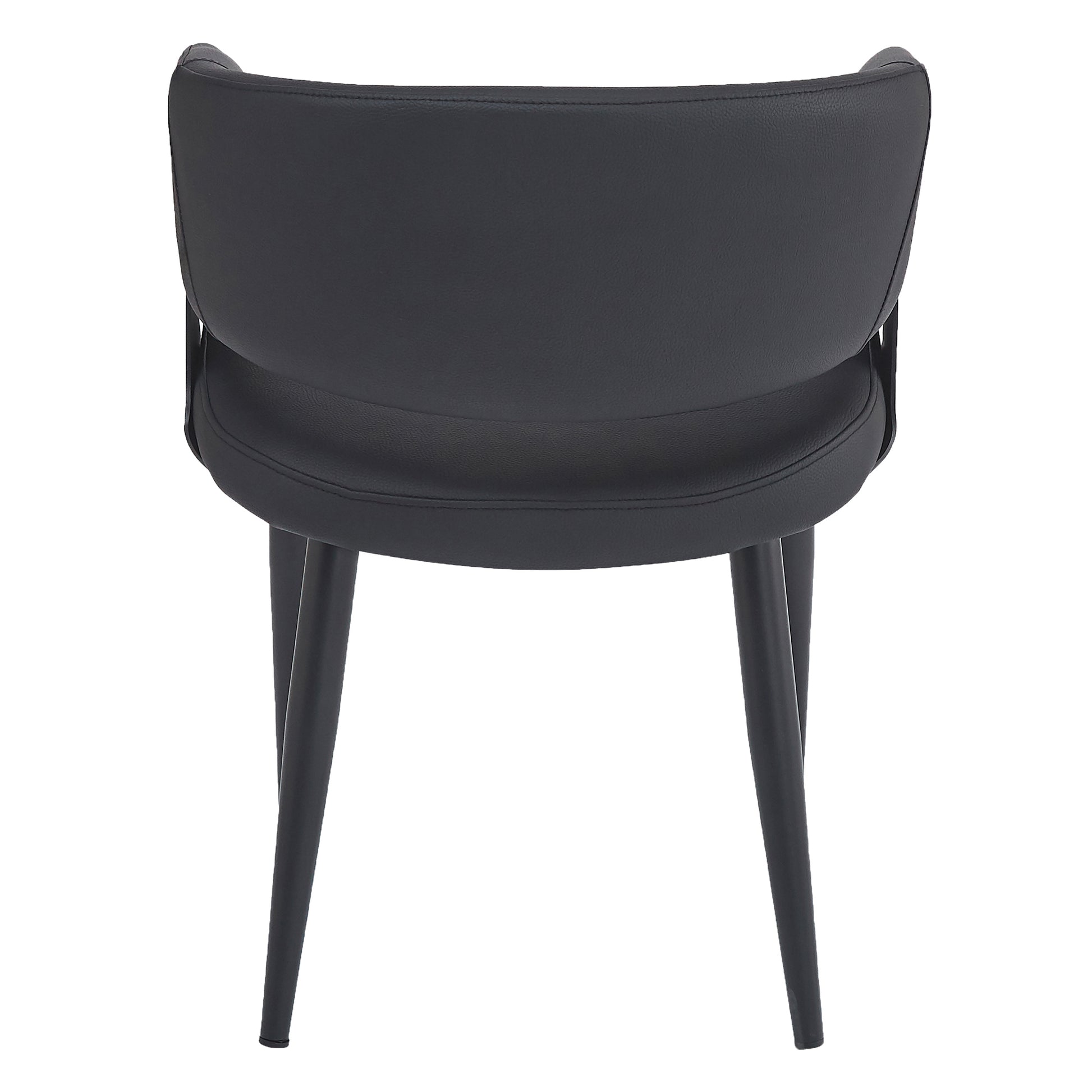 Sloane Dining Chair - Black Textured Faux Leather-DECOROLALA