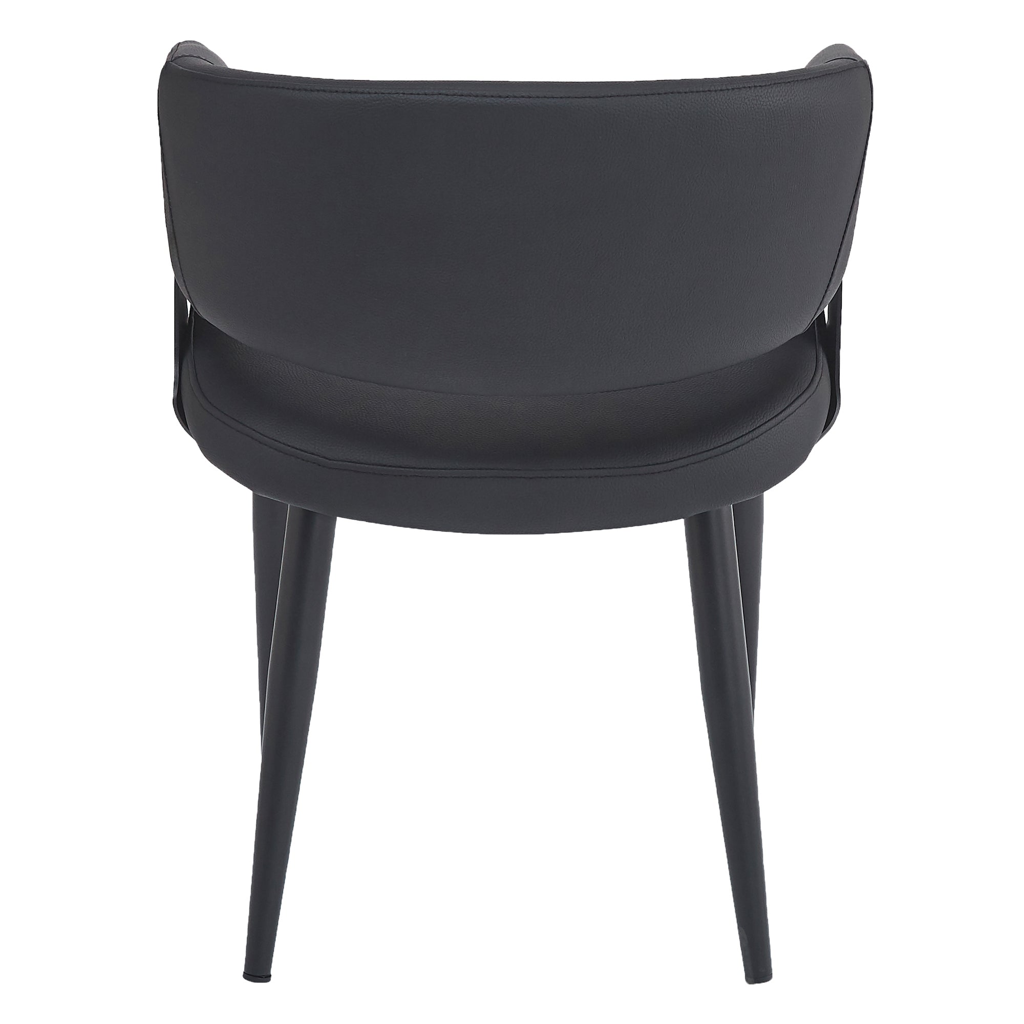 Sloane Dining Chair - Black Textured Faux Leather-DECOROLALA