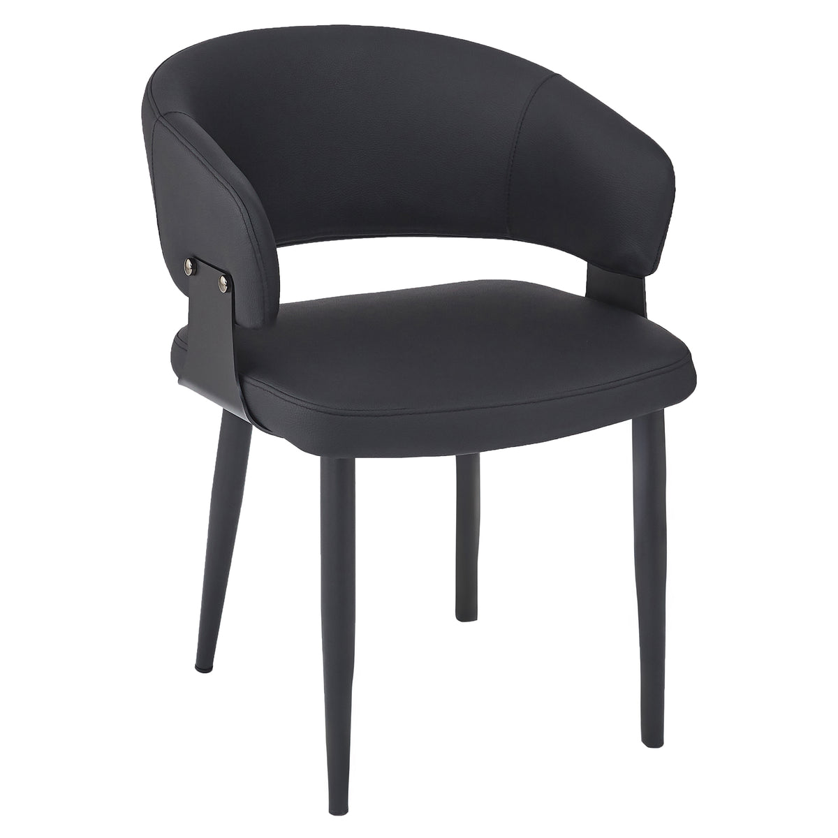 Sloane Dining Chair - Black Textured Faux Leather-Dining Chairs-DECOROLALA