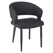Sloane Dining Chair - Black Textured Faux Leather-DECOROLALA