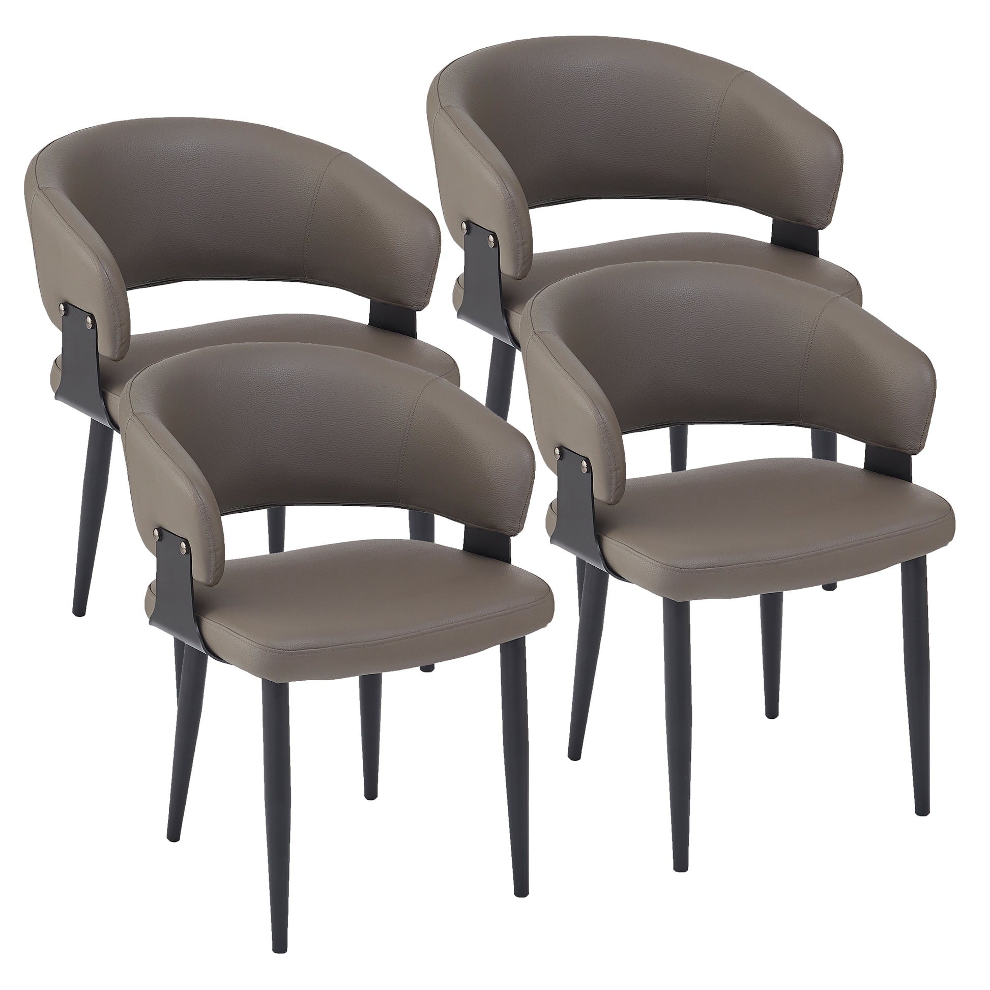 Sloane Dining Chair - Stone Textured Faux Leather-DECOROLALA