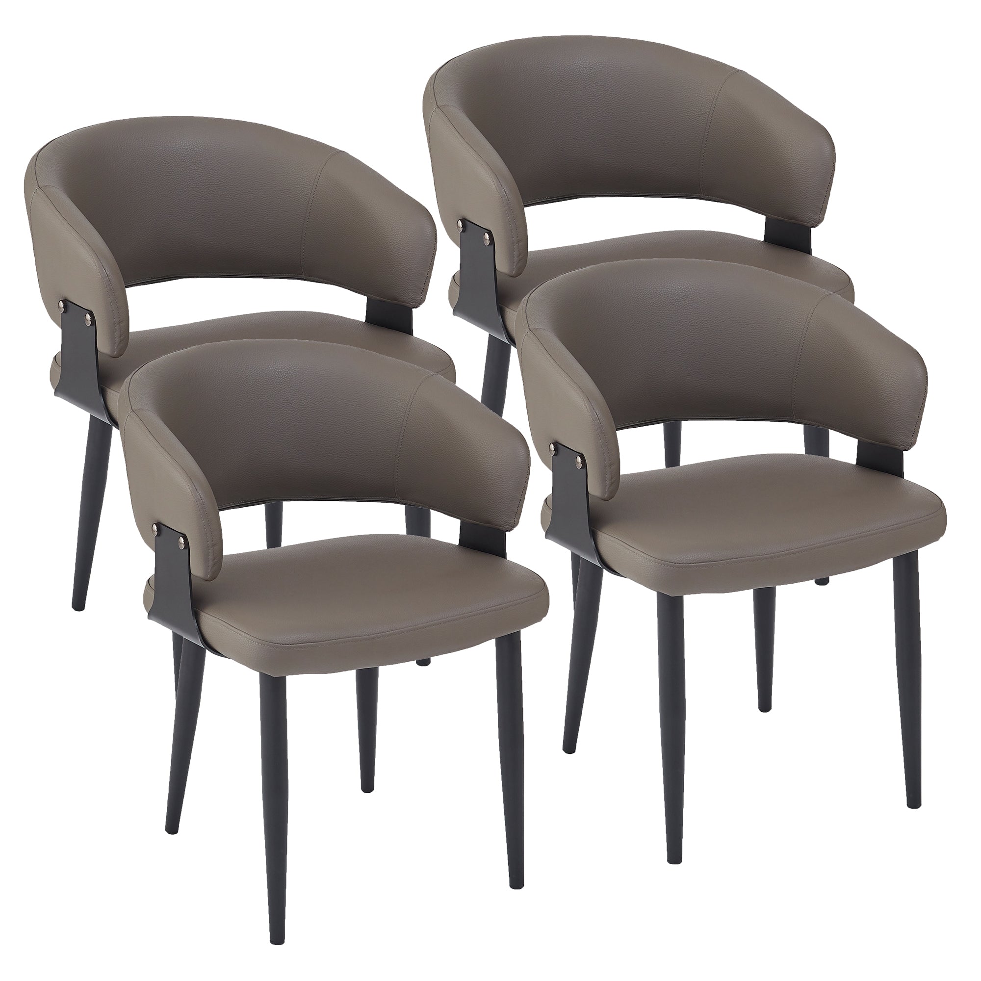Sloane Dining Chair - Stone Textured Faux Leather-DECOROLALA