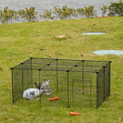 Small Animal Pet Enclosure - 16 Panels Black Metal DIY Cage-Small Animals-DECOROLALA