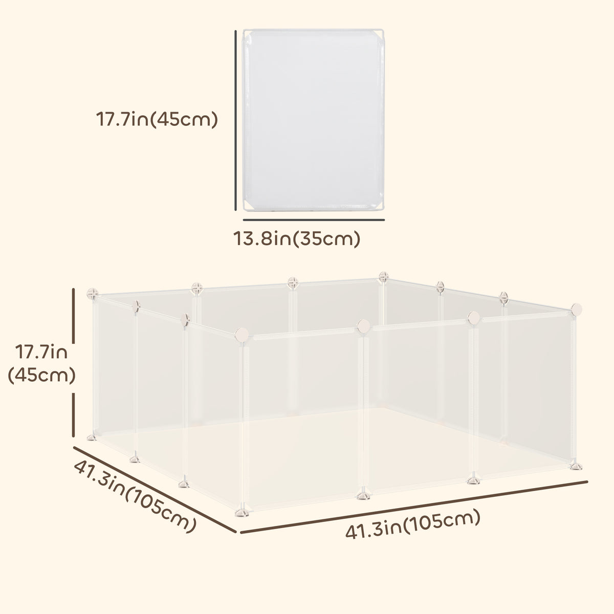Small Animal Playpen - 12 Panels DIY White Cage for Guinea Pigs-Small Animals-DECOROLALA