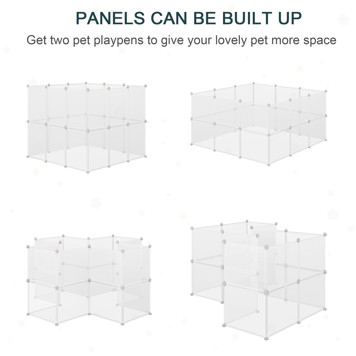 Small Animal Playpen - 12 Panels DIY White Cage for Guinea Pigs-Small Animals-DECOROLALA