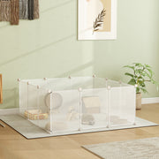 Small Animal Playpen - 12 Panels DIY White Cage for Guinea Pigs-Small Animals-DECOROLALA