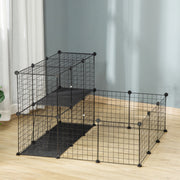 Small Animal Playpen - 31 Panels Black 41.3" x 41.3" x 27.6"-Small Animals-DECOROLALA