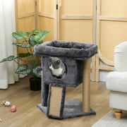 Small Cat Tree Tower with Condo and Perch - Dark Grey 22"-Cats-DECOROLALA